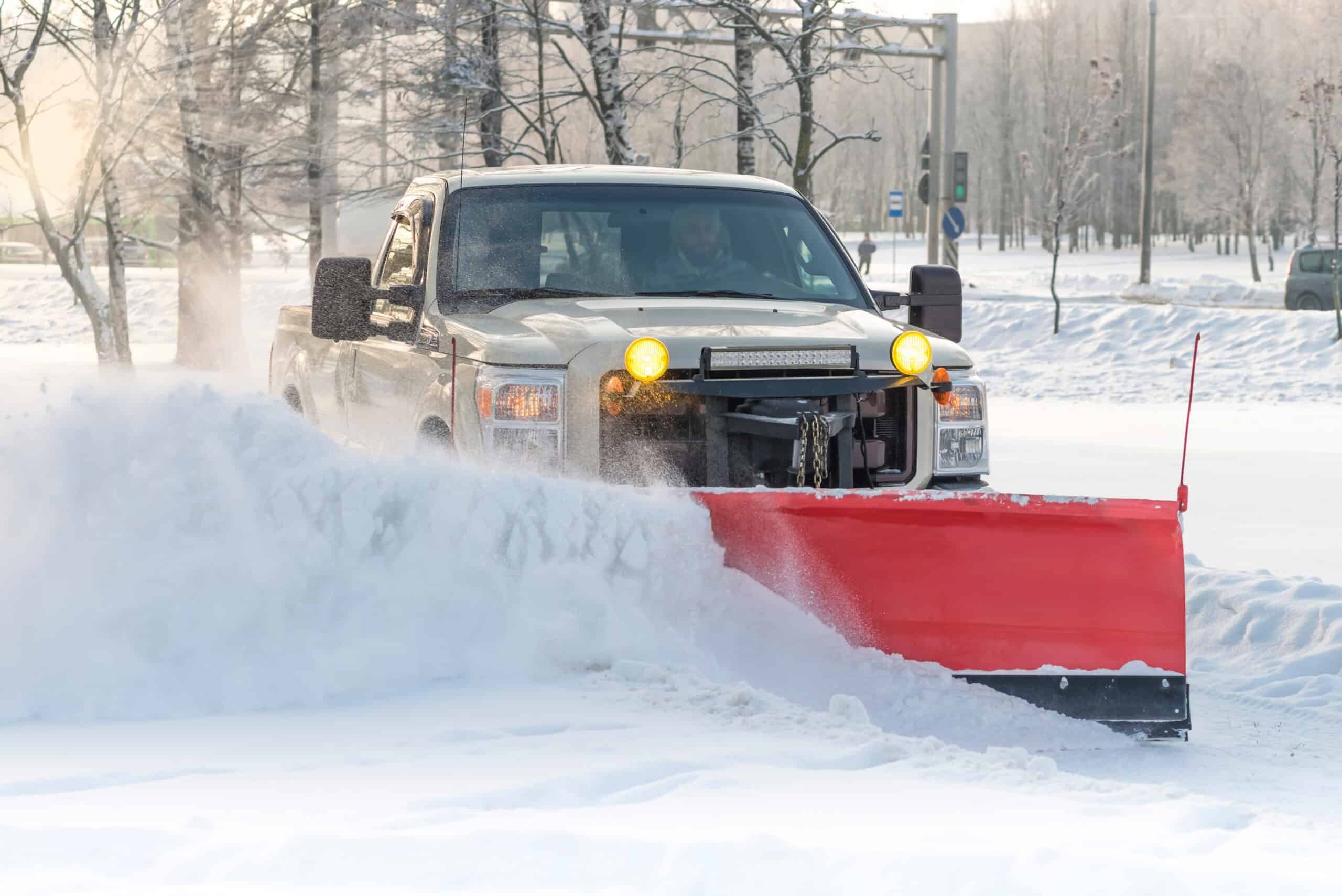 Winter route plowing